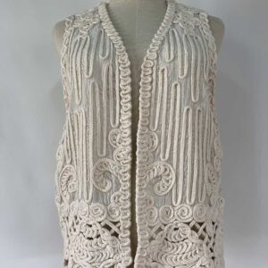 Women's machine crocheted cardigan lacy withour button