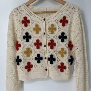 Women's hand crochet cardigan long sleeve