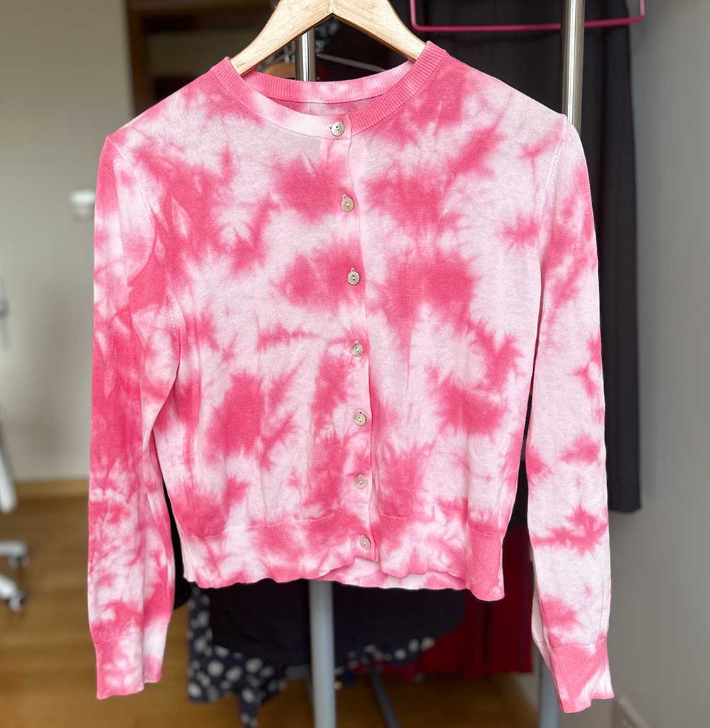 tied and dyed knitted cardigan for woman - Image 2