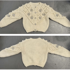 Hand-crocheted long-sleeve needlework women's knitwear